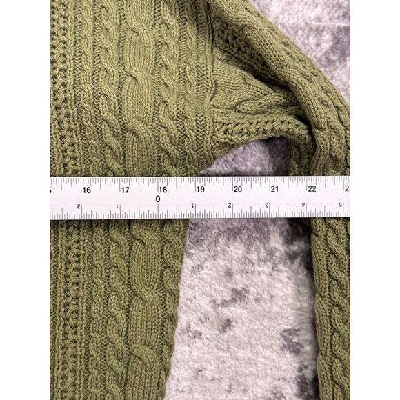 Alex Mill Cardigan Small Womens Green Chunky Cable Knit Sweater - Picture 4 of 8